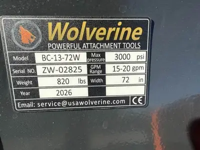 New | in-Stock WOLVERINE 72" SKID STEER BRUSH MOWER Skid Steer Brush Cutters Utah US | Global Remarketing #1507831