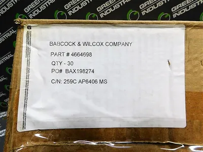 Box of 30 Babcock and Wilcox Company 4664698 Hex Headed Bolts 259C AP6406 MS New