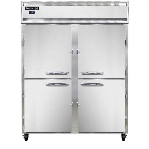 Continental 2FESNHD 57" Two Section Reach In Freezer, (4) Left/right Hinge Solid Doors, 115v