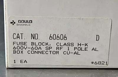 GOULD SHAWMUT 60606 CLASS H/K FUSEHOLDER 60A 600V. Loc4E-24