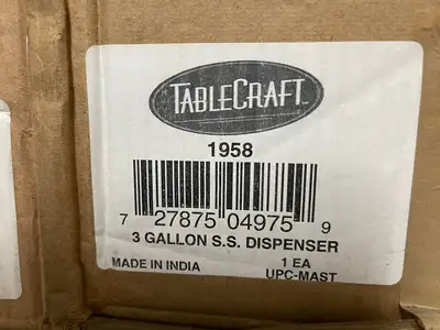 New | in-Stock Tablecraft New Tablecraft 1958 3 Gallon Stainless Steel Cold Beverage Drink Tea Dispenser Beverage Dispensers Illinois US | Falcon Restaurant Supply #1376151