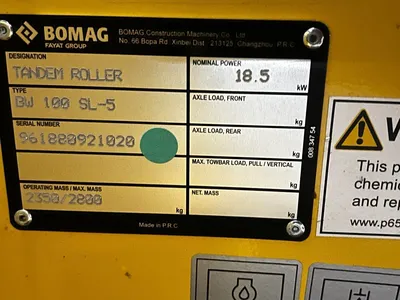 2026 BOMAG BW 100 SL-5 Tandem Vibratory Rollers | Mid South Machinery (7)