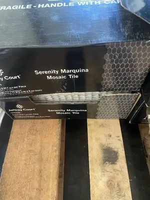 Jeffrey Court Serenity Marquina Mosaic Tile - 2 Boxes 11.125 in L x 11.875 in W, 6 mm thick