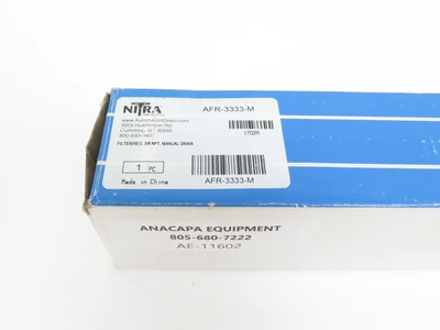 New | in-Stock Nitra Pneumatics AFR-3333-M Air Pressure Regulators California US | ANACAPA EQUIPMENT BROKERS, INC #1480487