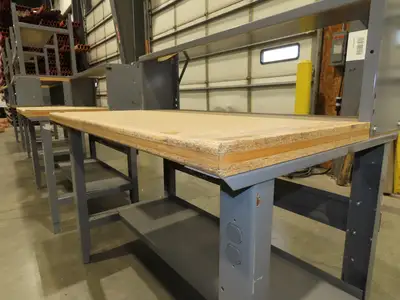 Uline H-1128  48"x 30" Industrial Packing Table Work Bench Composite Wood Top