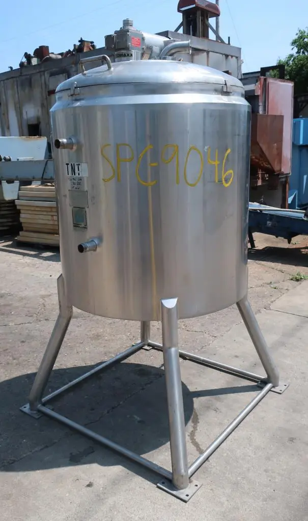 SPC9046  Tank 150 gallon vertical tank, Stainless Steel, 60 psi @ 300F jacket, 1 hp agitator, dish removable top