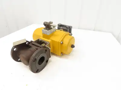 Tufline 2" Flanged Plug Valve w/Emerson Pneumatic Actuator Valvetop Positioner