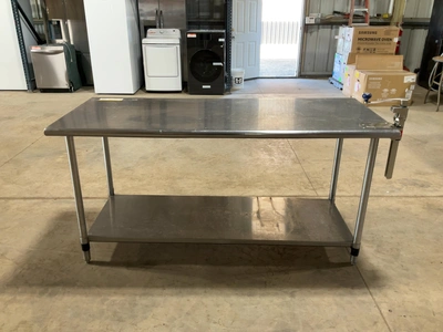 Used SAUBER SELECT PA8372 STAINLESS STEEL COMMERCIAL WORK TABLE 72” W/CAN OPENER Food Prep Tables Michigan US | Miedema Asset Management Group #1580131