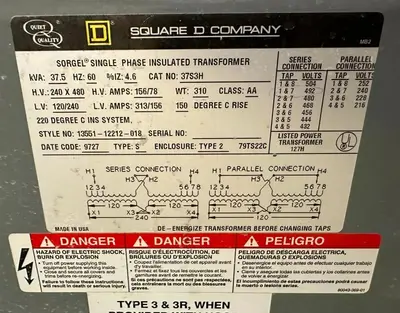 Used SQUARE D 37S3H Transformers Kentucky US | Aucto #1314463