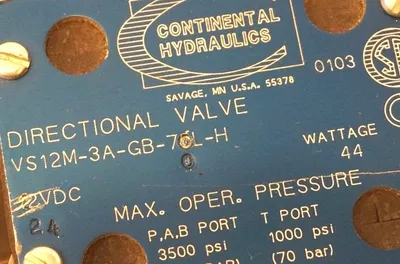 NEW CONTINENTAL HYDRAULICS VS12M-3A-GB-70L-H CONTROL VALVE VS12M3AGB70LH