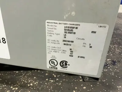 Used HAWKER POWERSOURCE LG181200F3B Material Handling (misc) Ohio US | HGR 24 #1404614