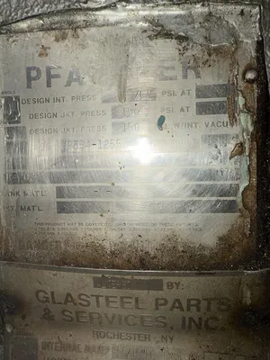 1985 PFAUDLER 1,000 GALLON Reaktory ze stali ko, atmosferyczne i ciśnieniowe (0-499 gal) | Perry Equipment (2)