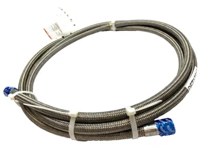 USED GRACO STAINLESS STEEL BRAIDED PTFE HOSE, 4000 PSI JIC 12 COUPLED