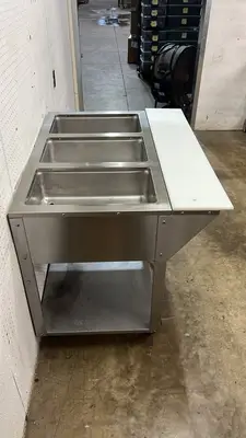 Used Piper Used 44" Piper Products Stainless Steel 3 Sealed Well Steam Table 208V - STS Steam Tables (Food) Illinois US | Falcon Restaurant Supply #1373514