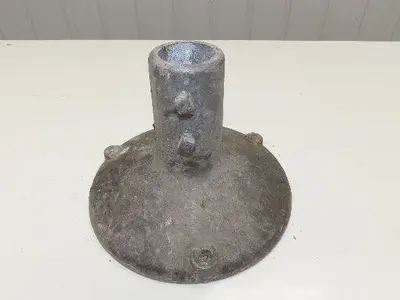 10" Cast Aluminum Pedestal Base Round Pipe Conveyor Leg Stand Adj Height