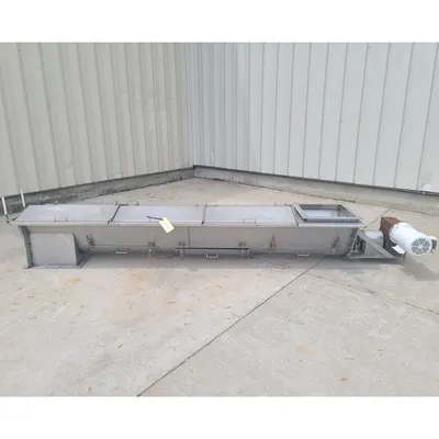 Used 11" X 10' long Stainless Steel Industrial Food Grade Screw Auger Conveyor