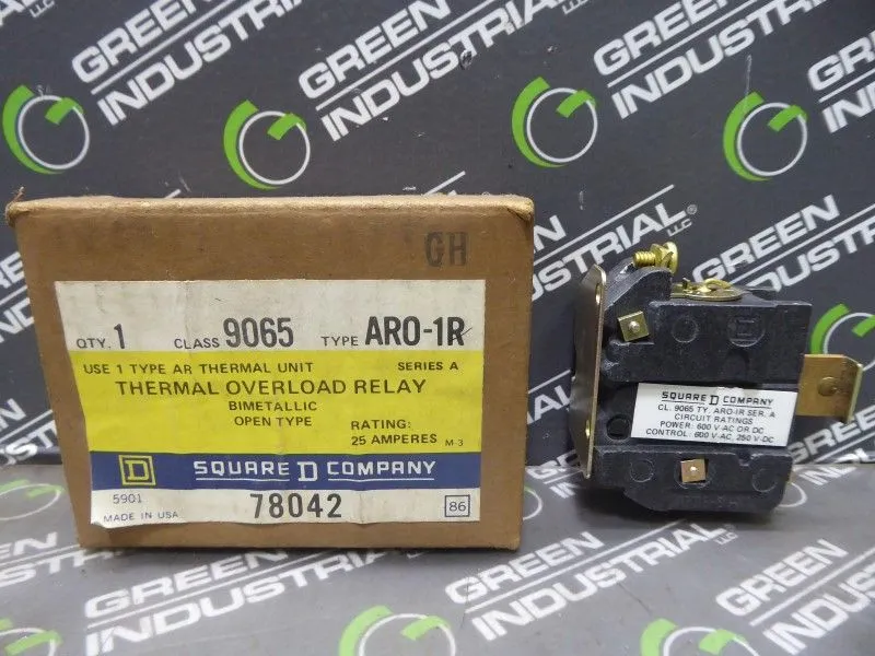 Square D 9065AR0-1R Thermal Overload Relay Ser. A 25A Open Type New NIB