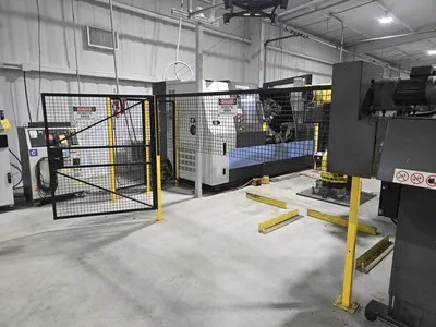 2012 Fanuc Robot R-2000i6 210FS Robotic Arm System w/ Camera System, Pallet Supports, Controllers,