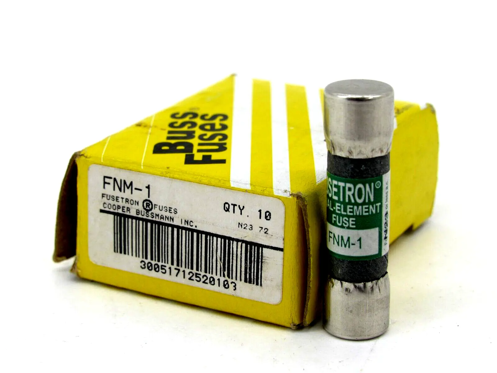 NEW LOT OF 10 BUSSMAN FNM-1 FUSES FNM1