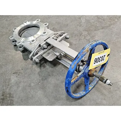 Used 6" A-C Valve Inc. Stainless Steel Manual Knife Gate Valve