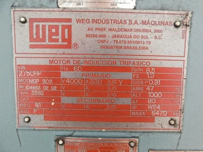 Used WEG MGP 8011 A.C. Motors Ohio US | Equipment Recovery Corp. #1331194