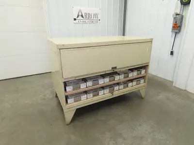Modular Industrial Storage Cabinet 20 Drawer 61.5x38x34.5" Vintage 17x10" Trays