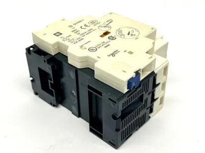 USED SCHNEIDER ELECTRIC, TELEMECANIQUE MANUAL STARTER 4-6.3A W/ GVAN11 AUXILIARY BLOCK