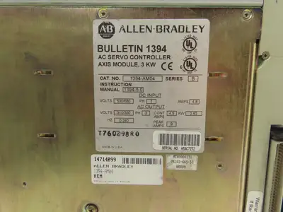 Allen Bradley 1394-AM04 Servo 3kW Axis Module 530/680V 1Ph In 310/390V 3Ph Out