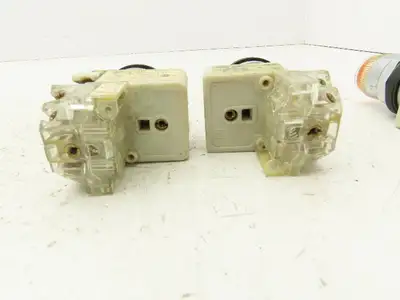 Square D 9001-KM1 Amber Guarded 30mm Push Button Switch Contactor Block Lot of 6