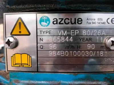 NEW 2011 Azcue Bombas Azcue VM-EP 80/26A