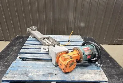 🔴 Heading to Auction May 27 - Used Screw Conveyor, 4'' Diameter X 32'' Long, Twin Shaft