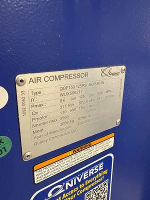 Used QUINCY QOF-150 Rotary Screw & Sliding Vane Air Compressors South Carolina US | ESS Industrial Equipment Sales #1336413