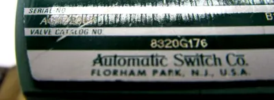 NEW ASCO 8320G176 SOLENOID VALVE 120/60 110/50