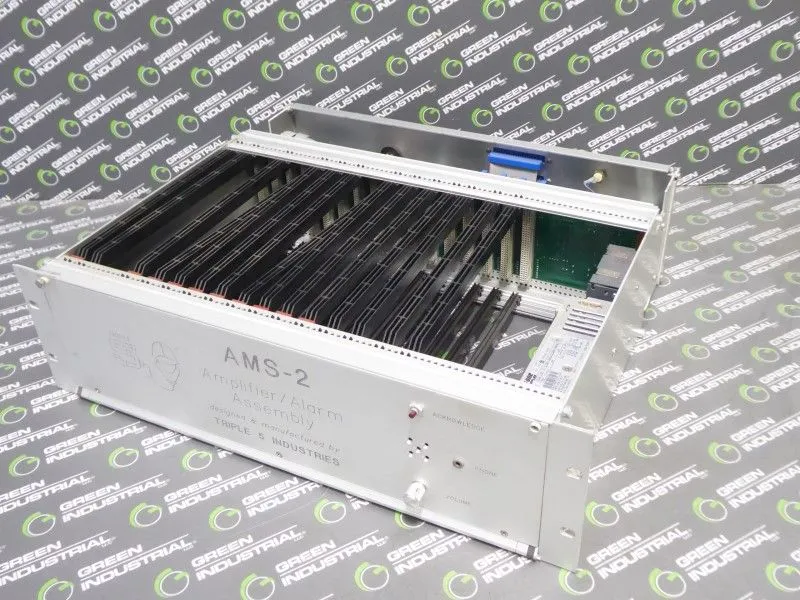 Triple 5 Industries AMS-2 Amplifier / Alarm Assembly 16 Slot Rack Chassis Used