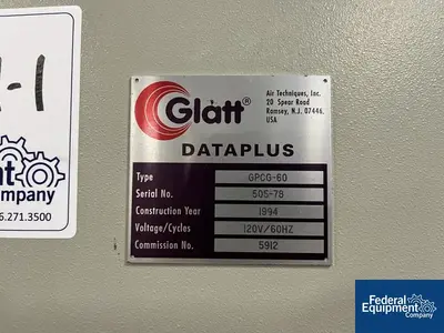 USED Glatt Glatt GPCG 60 Fluid Bed Dryer Granulator