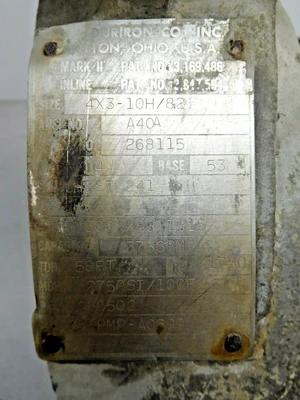 Used DURIRON 4x3-10H/82 Pump Parts Ohio US | Equipment Recovery Corp. #1329716