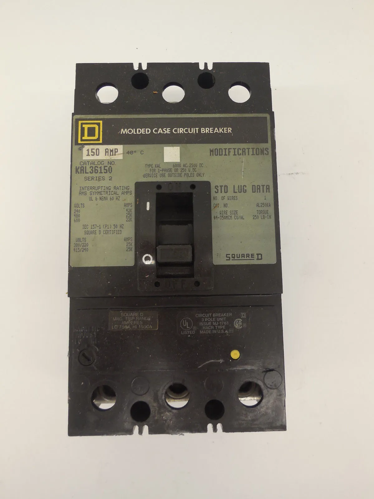 SQUARE D KAL-36150 CIRCUIT BREAKER KAL36150