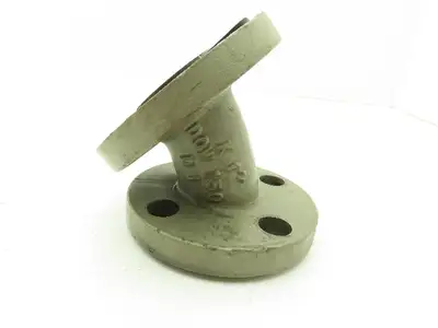 Crane Resistoflex 1" Flanged 45° Elbow PVDF Lined Pipe Fitting  #150 Duct Iron
