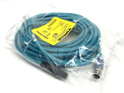 NEW TURCK DOUBLE-ENDED ETHERNET CORDSET M12 MALE TO RJ45 10M