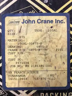 John Crane Rite-Pak 0.875-S Compression Packing 100AL P351 12′ X 0.875″ -NIB