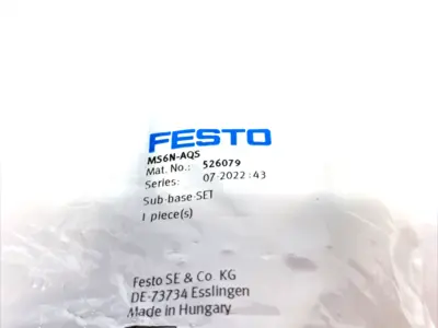 New | in-Stock FESTO SIZE 6 SUB-BASE SET 3/4" NPT CONNECTION 526079 Valves/Fittings | Maverick Industrial Sales #1101922