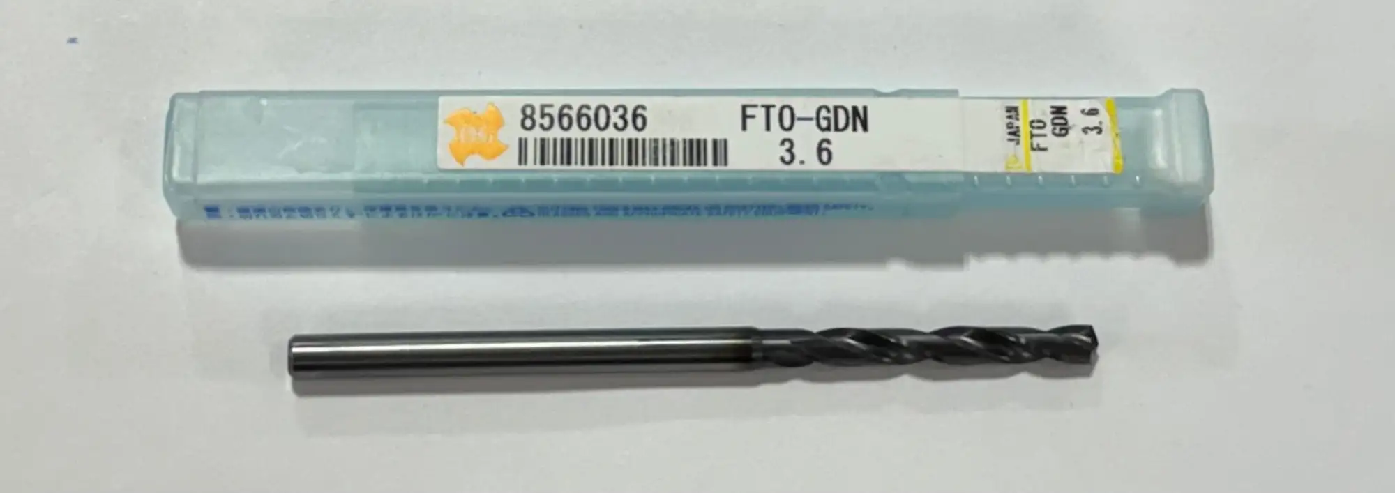 OSG 3.6mm Solid Carbide Drill 6xD 2 Flute Coolant Thru TiAlN Coated