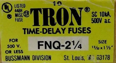 NEW LOT OF 10 BUSSMANN FNQ-2-1/4 FUSES FNQ214