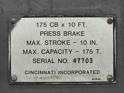 Used CINCINNATI 175 CB X 10 Press Brakes Georgia US | The Equipment Hub #1438054