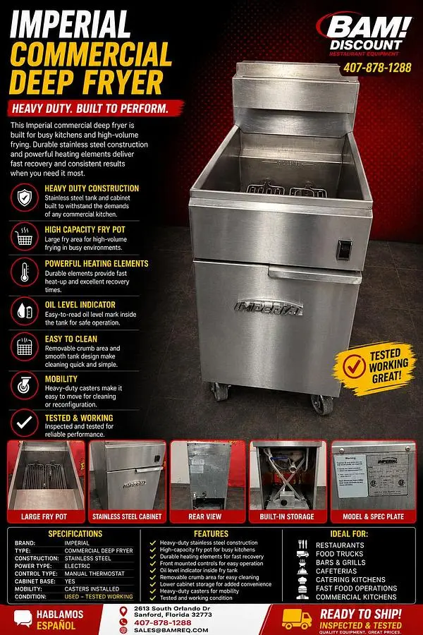 Imperial Commercial Heavy Duty Deep Fryer