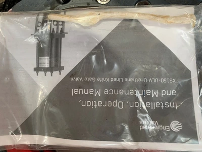 6" Fabri-Valve model XS-150 ULV Knife Gate Valve, Air Operated, New Storeroom Spare