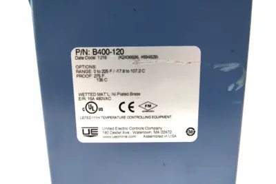 NEW UNITED ELECTRIC B400-120 TEMPERATURE CONTROL B400120