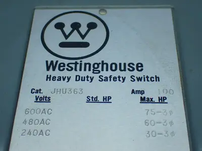 USED WESTINGHOUSE JHU363