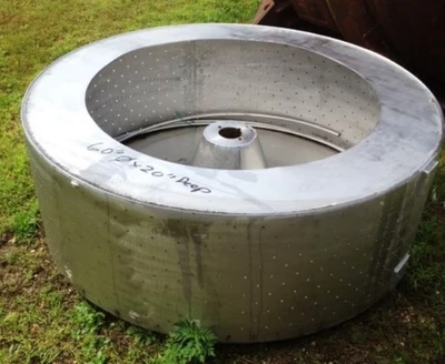 Tolhurst/Ametek 60 x 20" perforate basket only, SS.