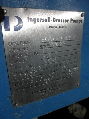 USED INGERSOLL RAND ERPN 50-315C